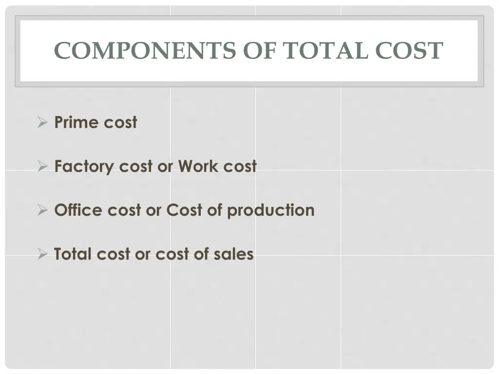 components of total cost