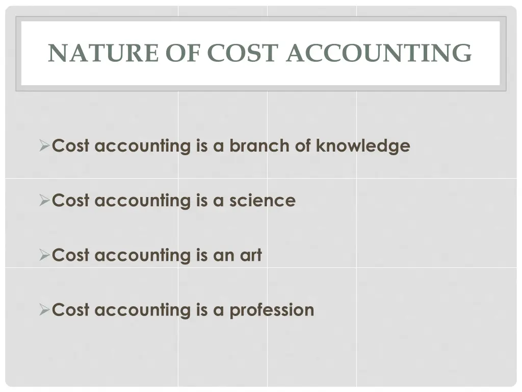 nature of cost accounting