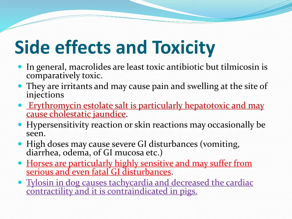 side effects and toxicity in general macrolides