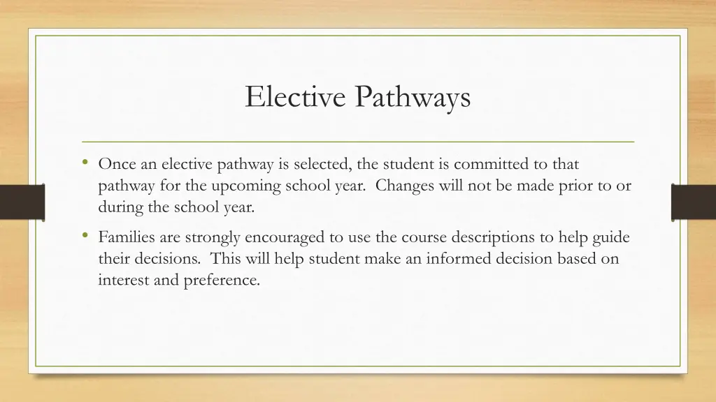 elective pathways 1