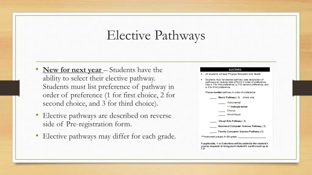 elective pathways