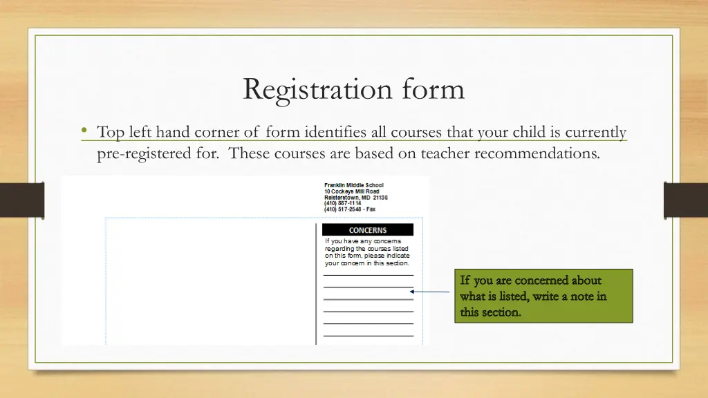 registration form