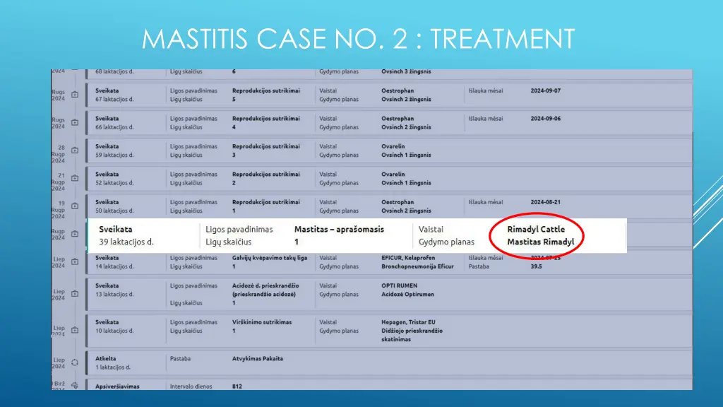 mastitis case no 2 treatment 1