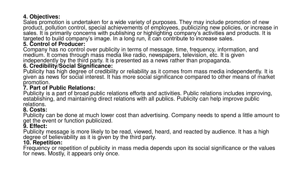 4 objectives sales promotion is undertaken
