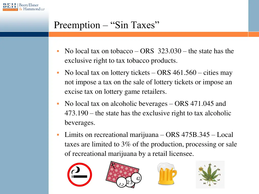 preemption sin taxes