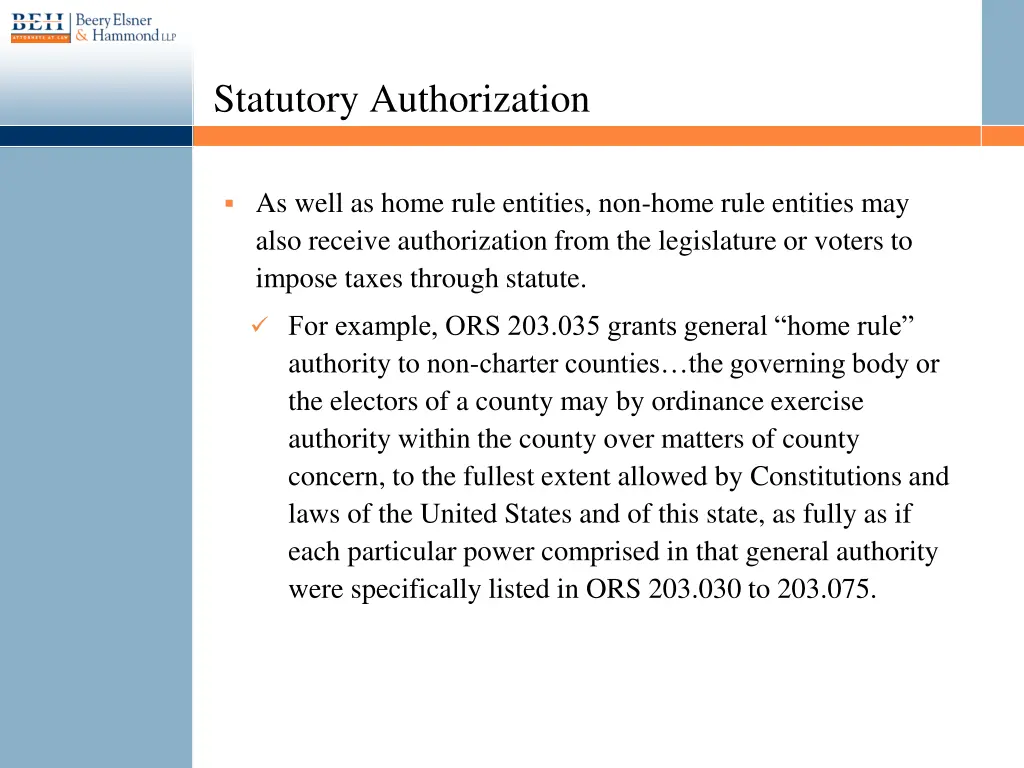 statutory authorization