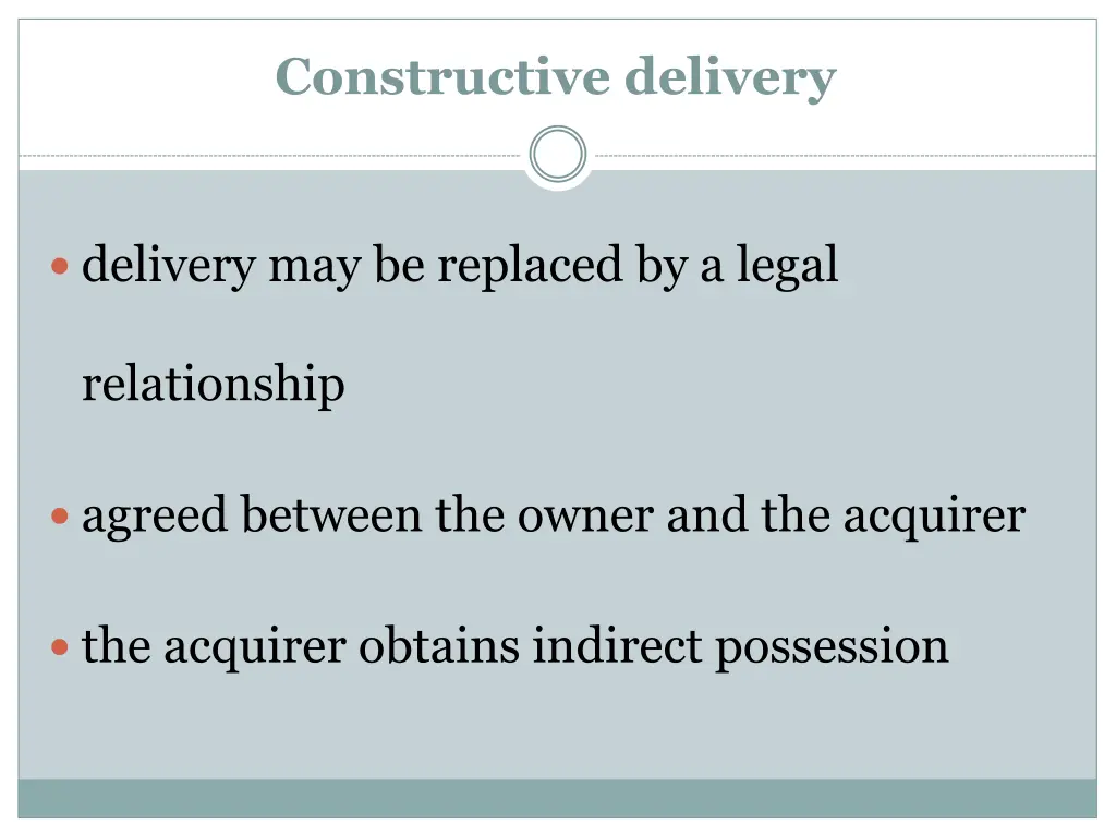 constructive delivery
