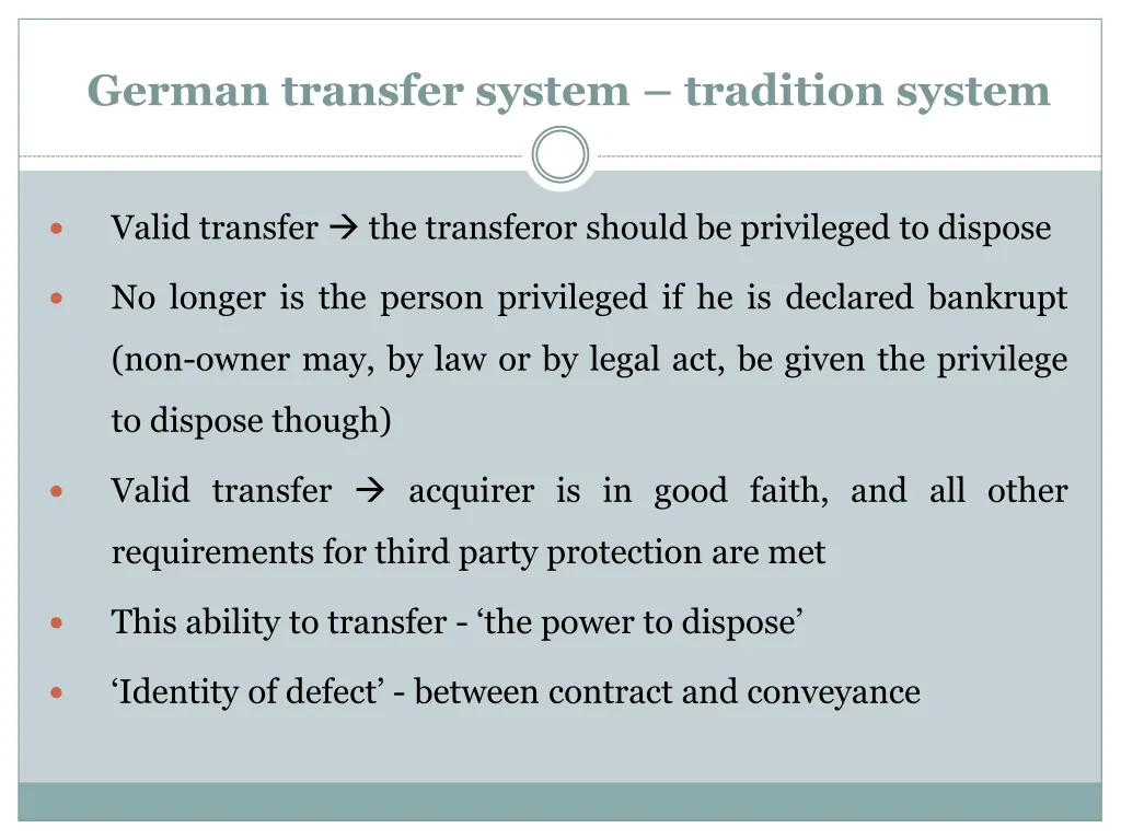 german transfer system tradition system 1