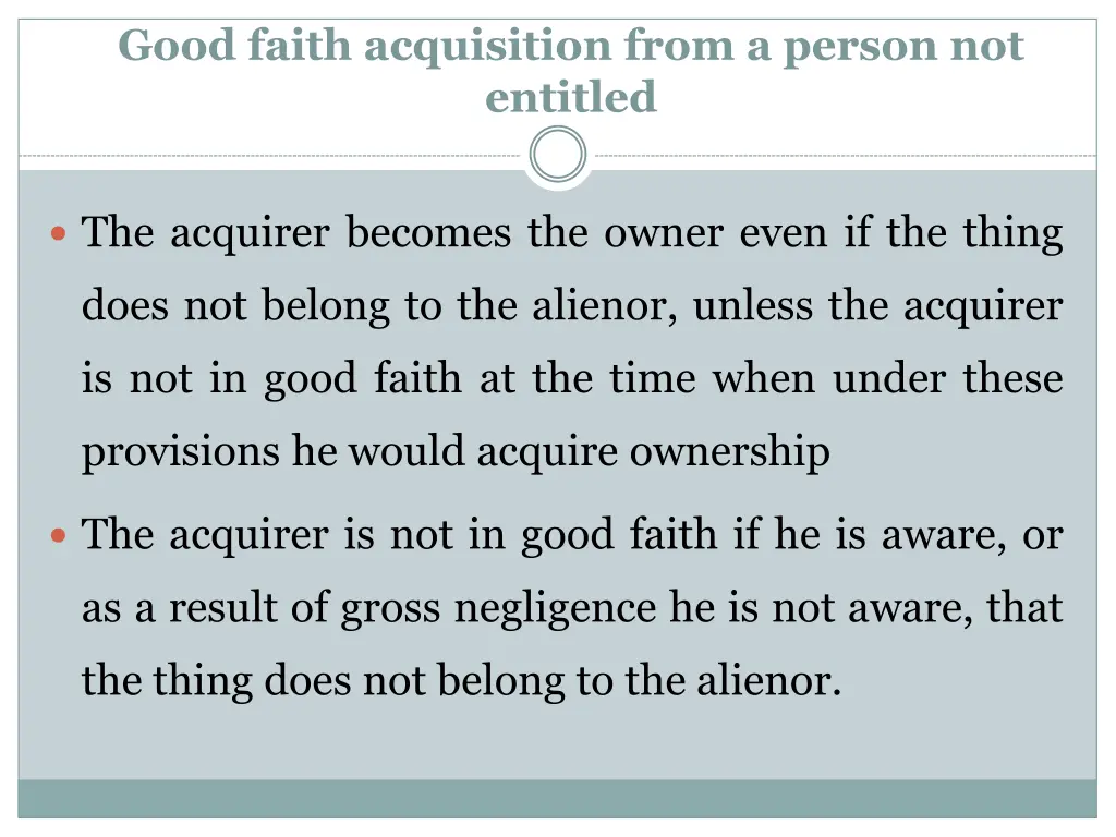 good faith acquisition from a person not entitled