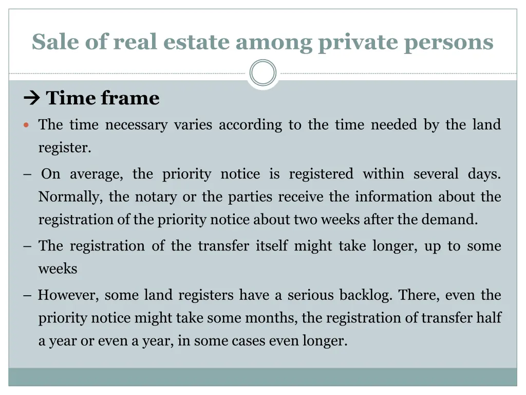 sale of real estate among private persons 1