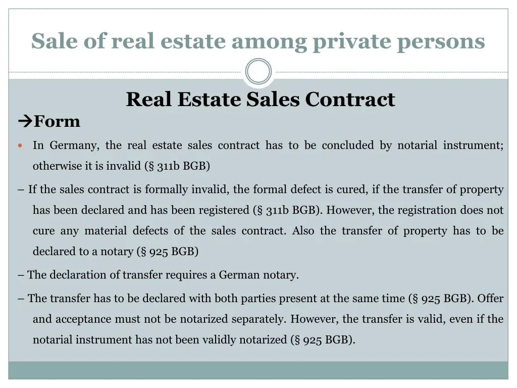 sale of real estate among private persons 2