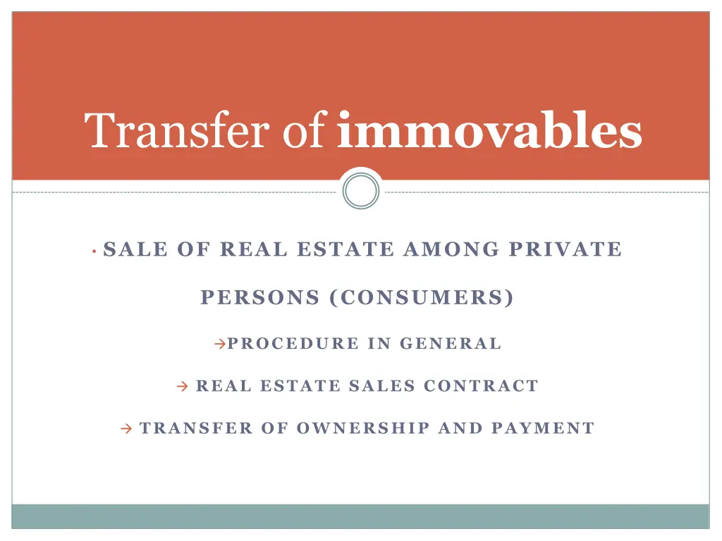 transfer of immovables