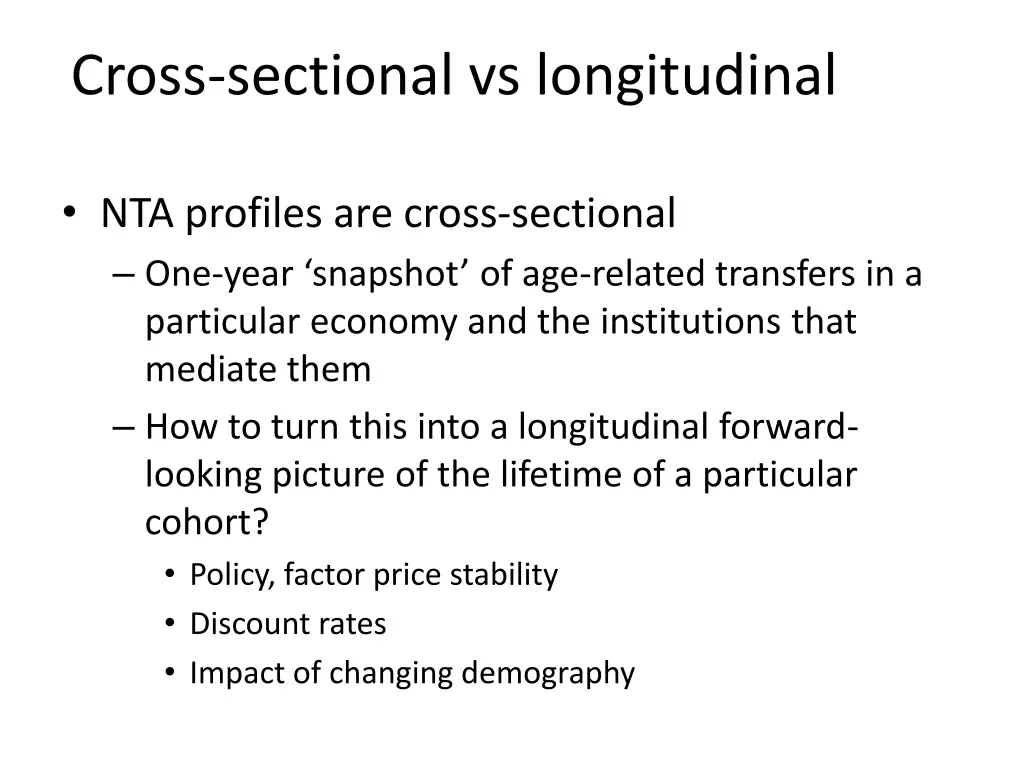 cross sectional vs longitudinal