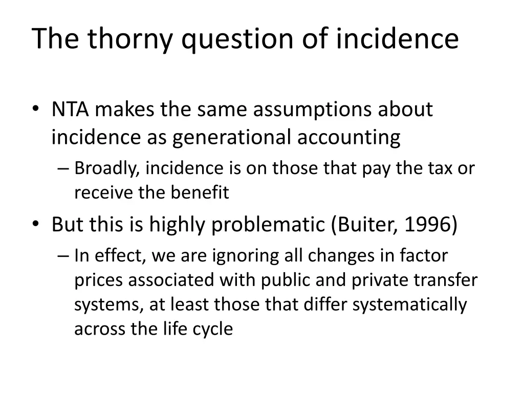 the thorny question of incidence