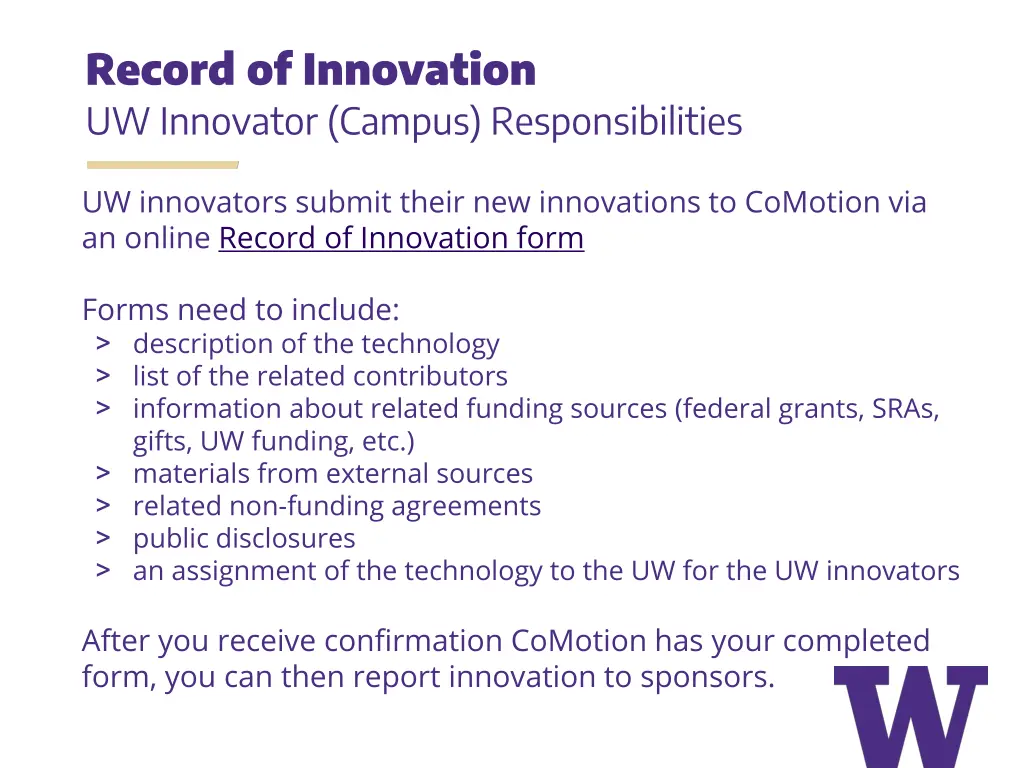 record of innovation uw innovator campus