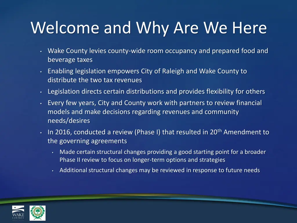 welcome and why are we here