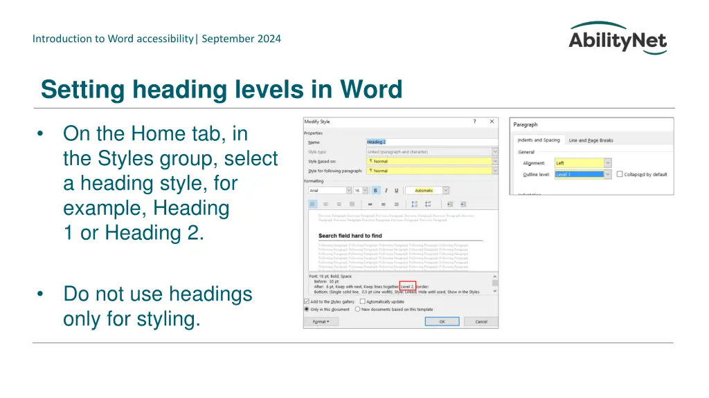 introduction to word accessibility september 2024