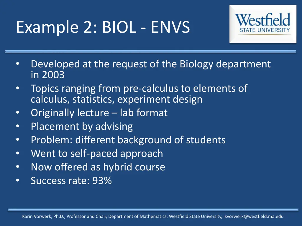 example 2 biol envs