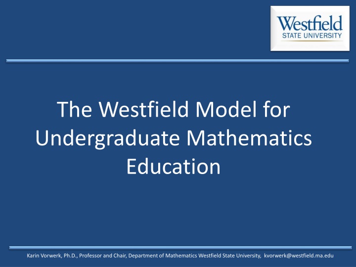 the westfield model for undergraduate mathematics