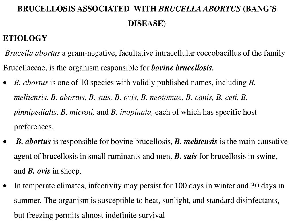 brucellosis associated with brucella abortus bang