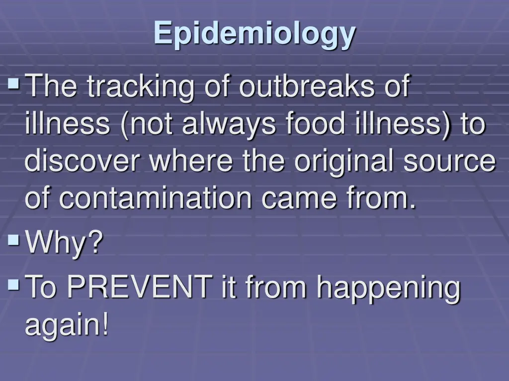 epidemiology