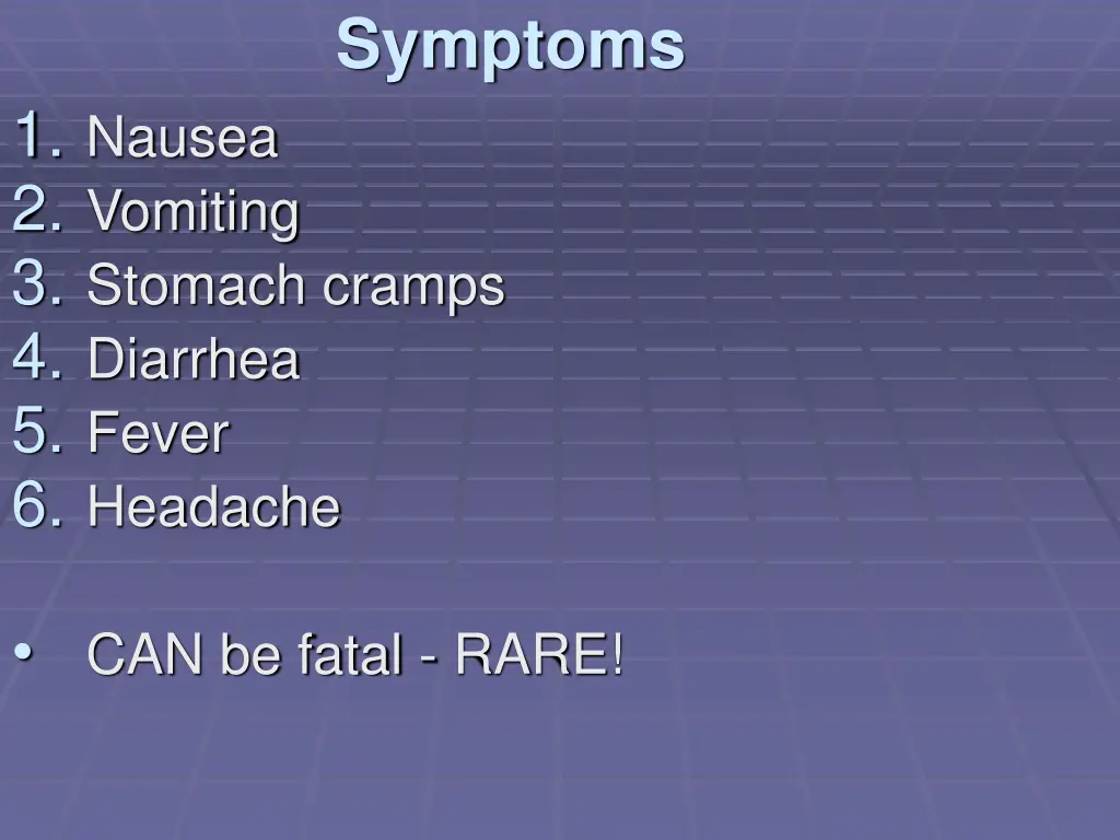 symptoms