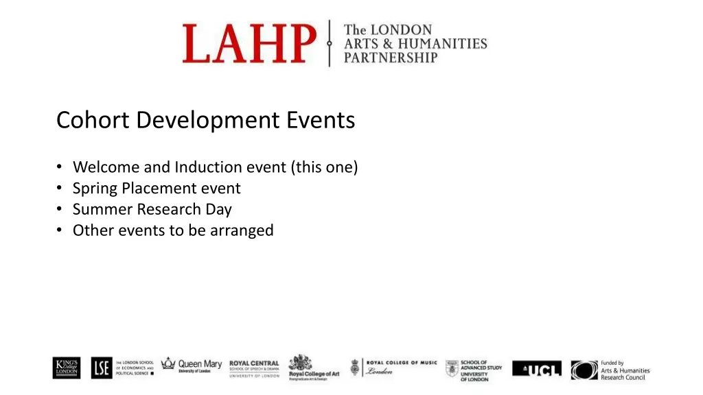 cohort development events