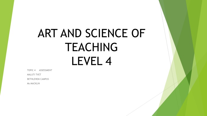 art and science of teaching level 4 topic