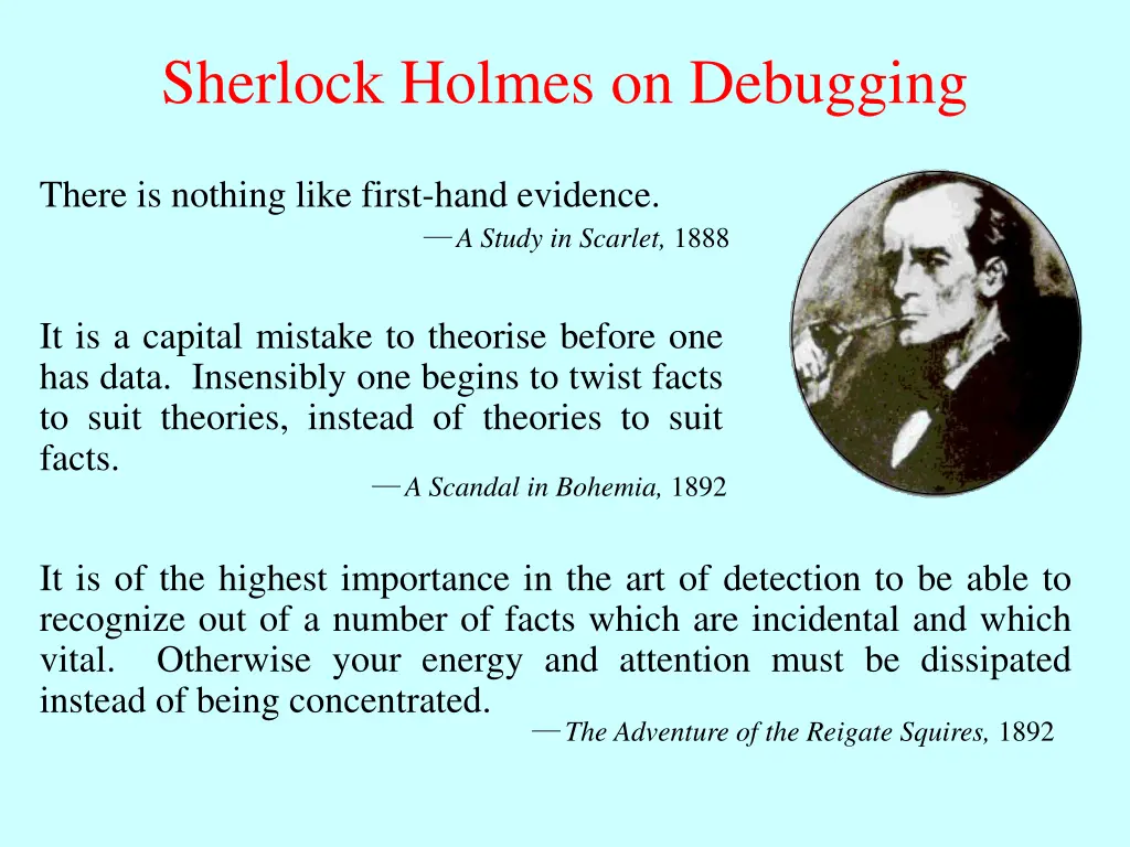 sherlock holmes on debugging