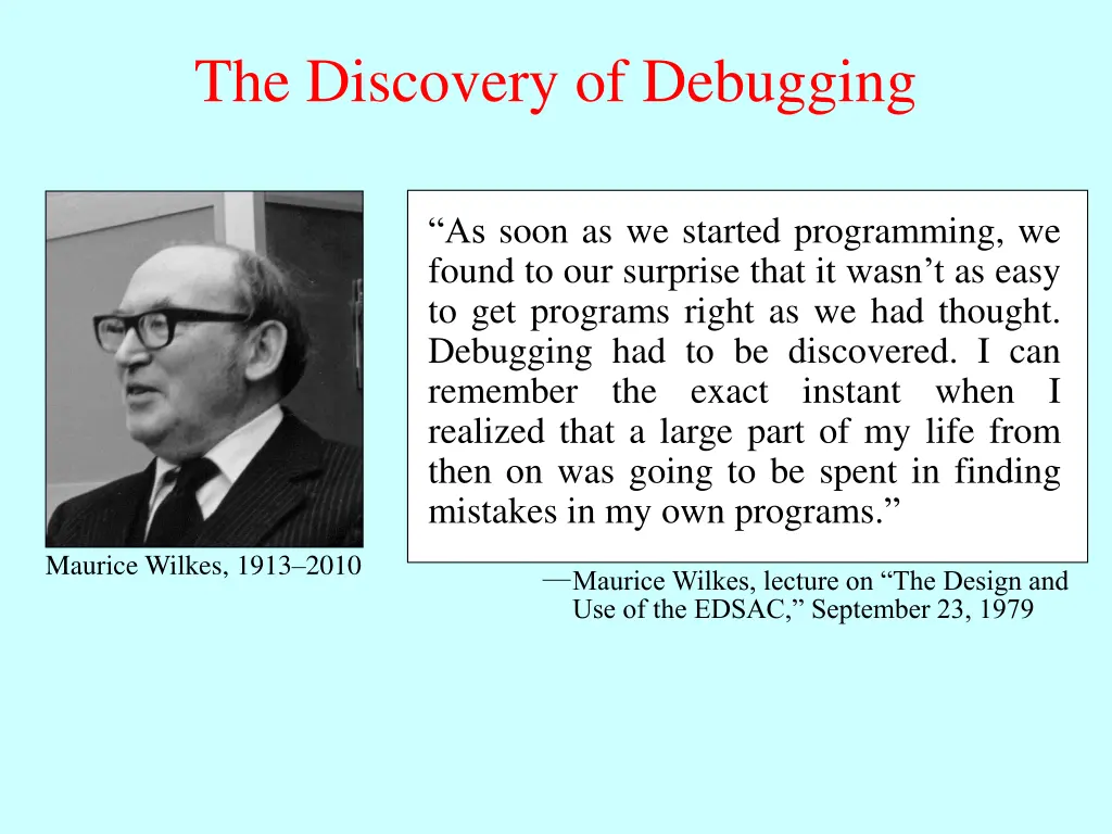 the discovery of debugging