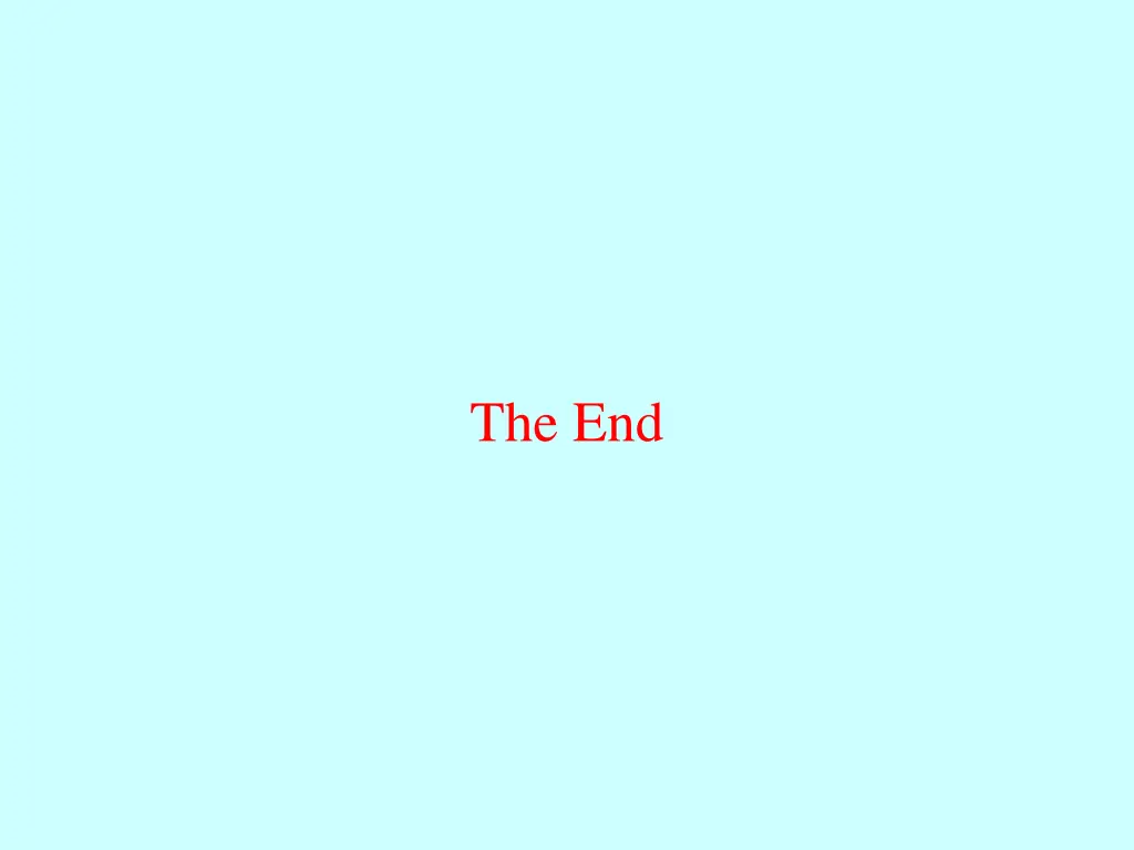 the end
