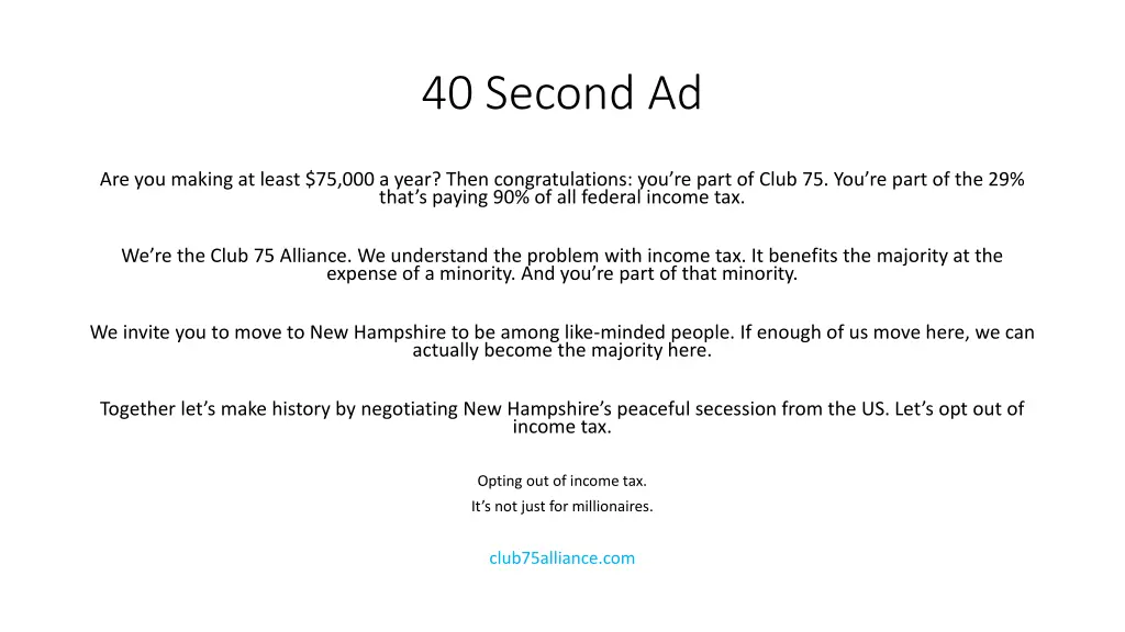 40 second ad