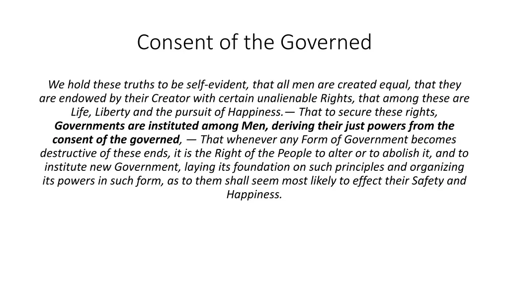 consent of the governed