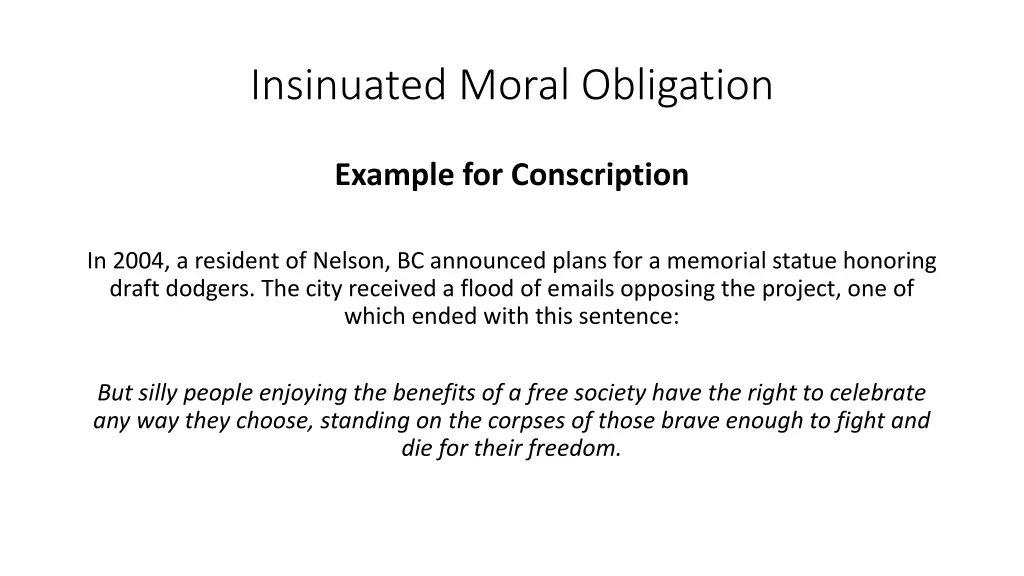 insinuated moral obligation 1