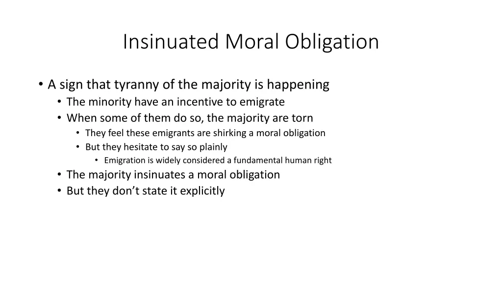 insinuated moral obligation
