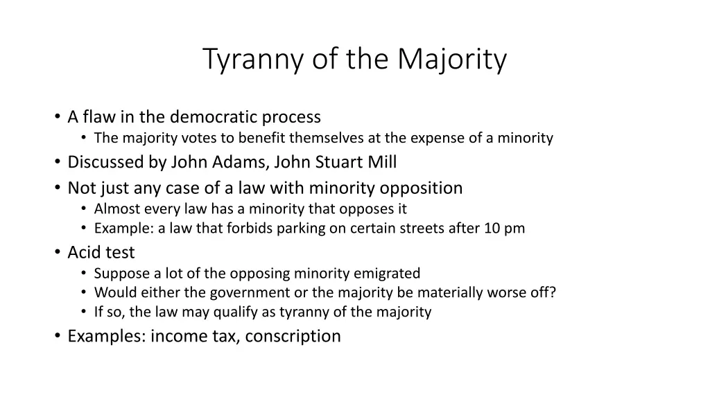 tyranny of the majority
