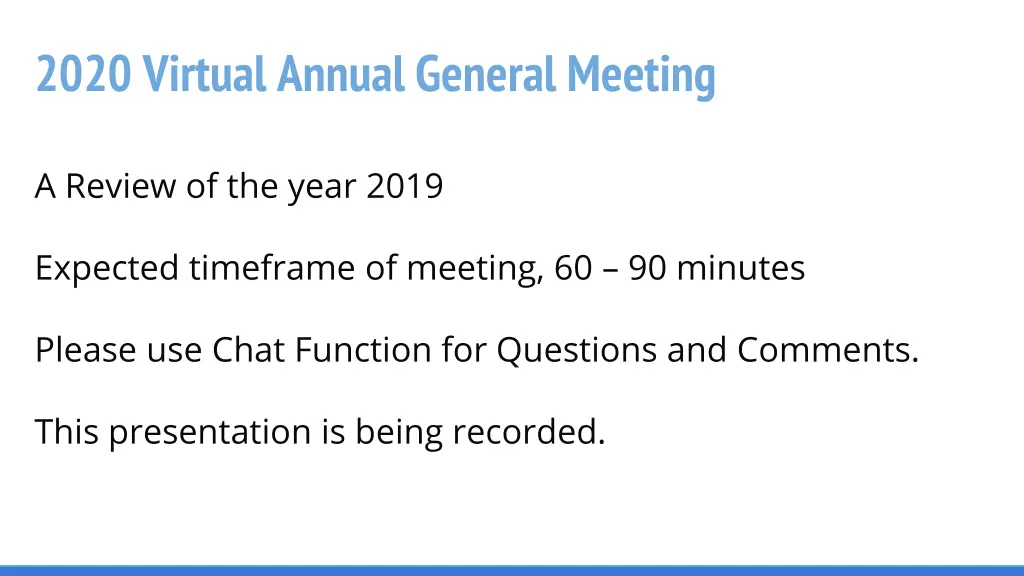 2020 virtual annual general meeting