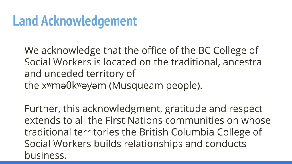land acknowledgement