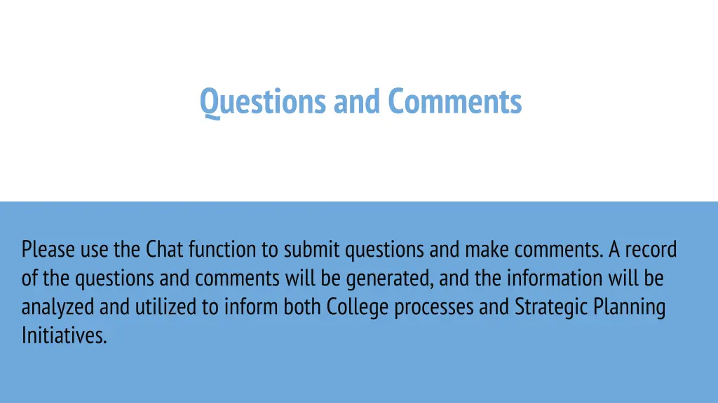 questions and comments 1