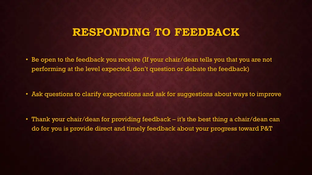 responding to feedback