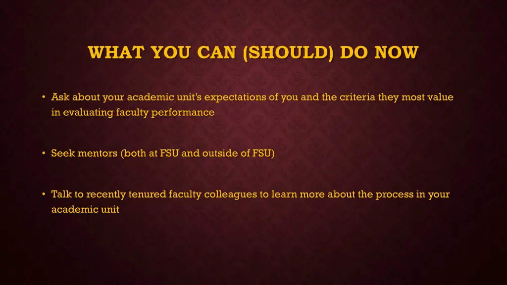 what you can should do now