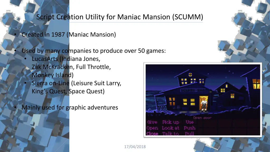 script creation utility for maniac mansion scumm