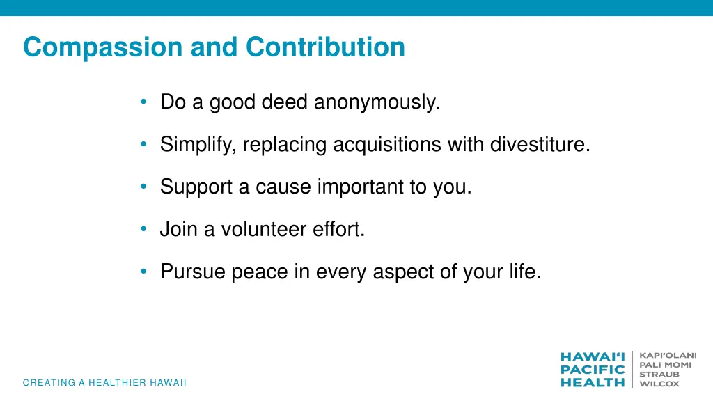 compassion and contribution