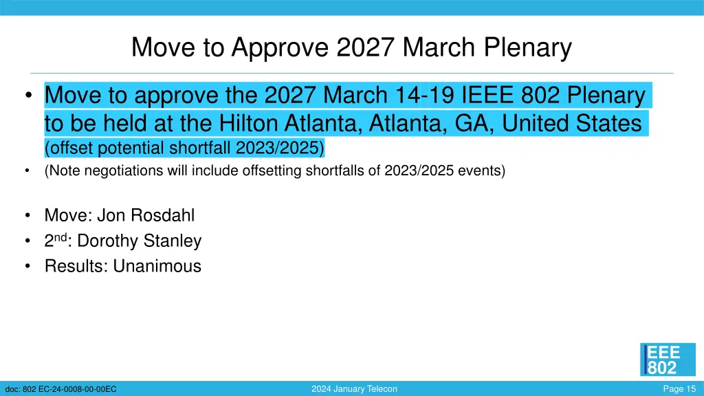 move to approve 2027 march plenary