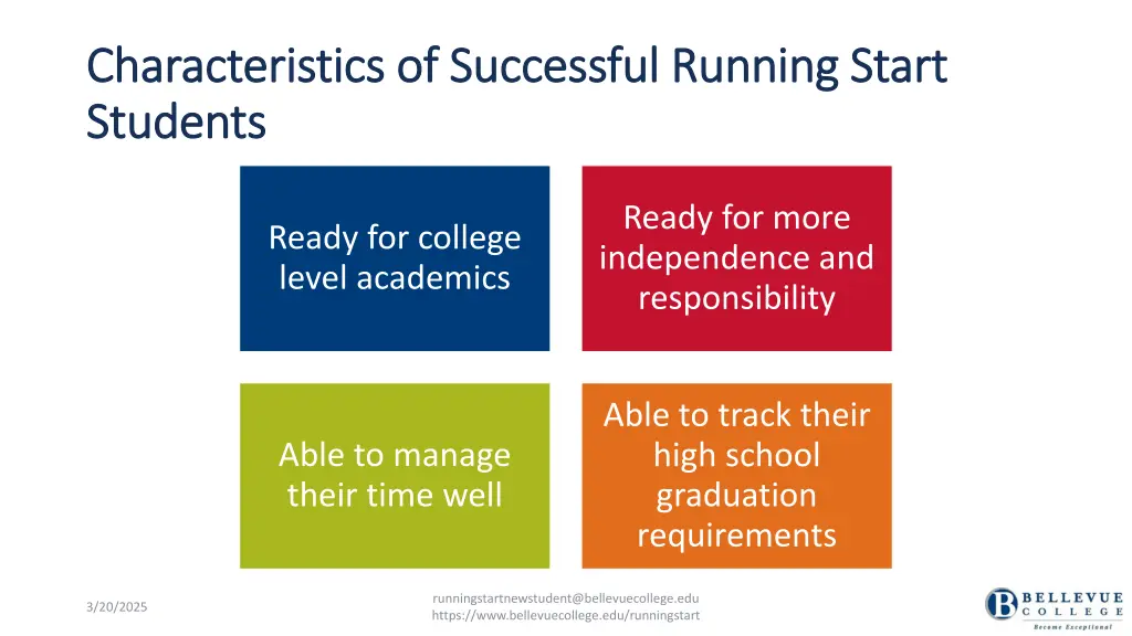 characteristics of successful running start