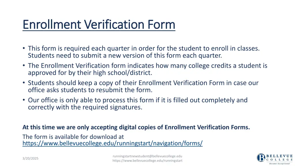 enrollment verification form enrollment