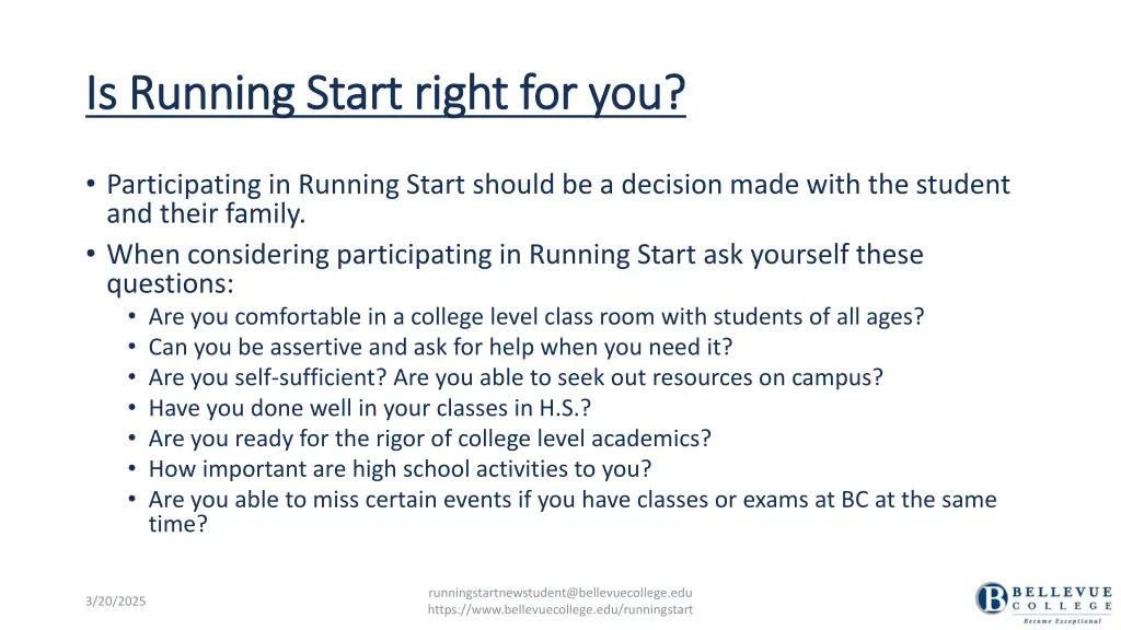 is running start right for you is running start