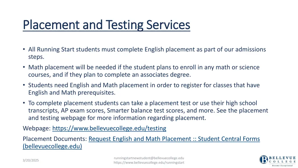 placement and testing services placement