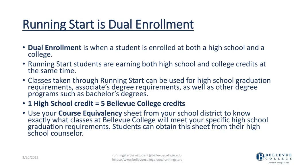 running start is dual enrollment running start