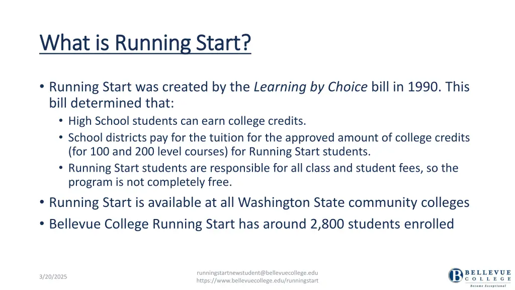 what is running start what is running start